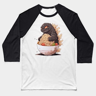 cute godzilla eating noodles Baseball T-Shirt